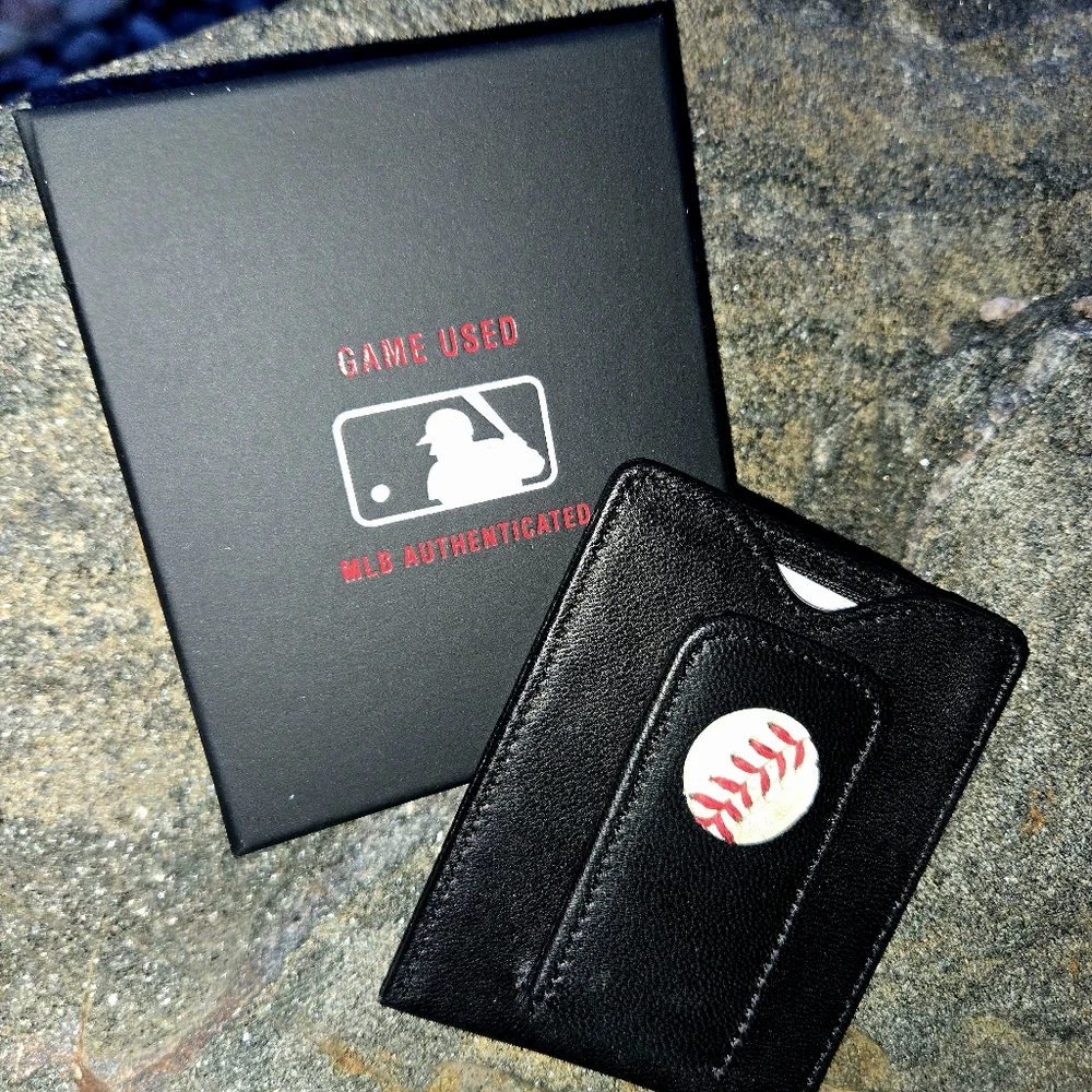 Rangers Authentic Baseball Turned Leather CC Wallet